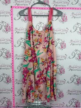 Jaclyn Smith Pink Floral Summer Dress with Multicolor Blooms